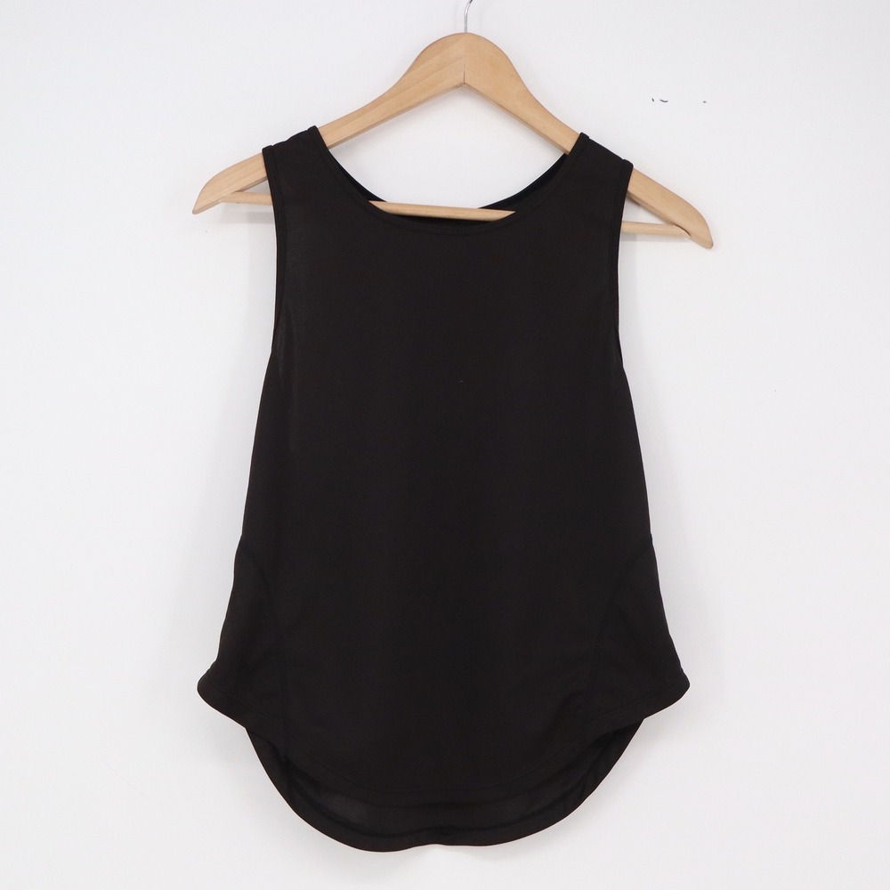 Unbranded Tank Top Womens S Racerback Black Curved Hem Excellent